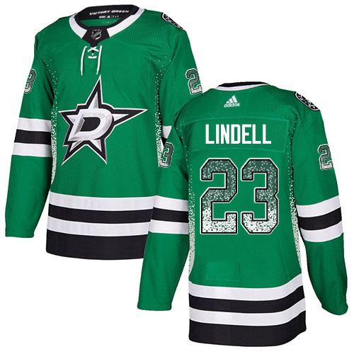 Adidas Men Dallas Stars #23 Esa Lindell Green Home Authentic Drift Fashion Stitched NHL Jersey